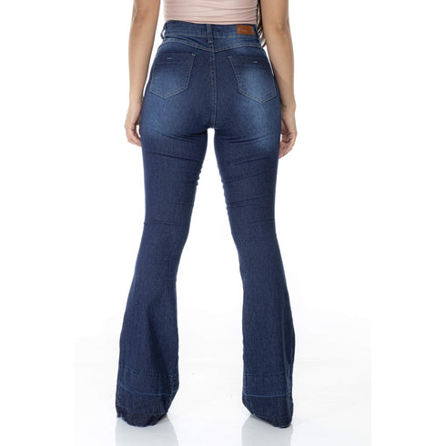 Calça Jeans Feminina Flare Cós Alto Levanta Bumbum Hot Pants Lycra Cin –  Minha loja
